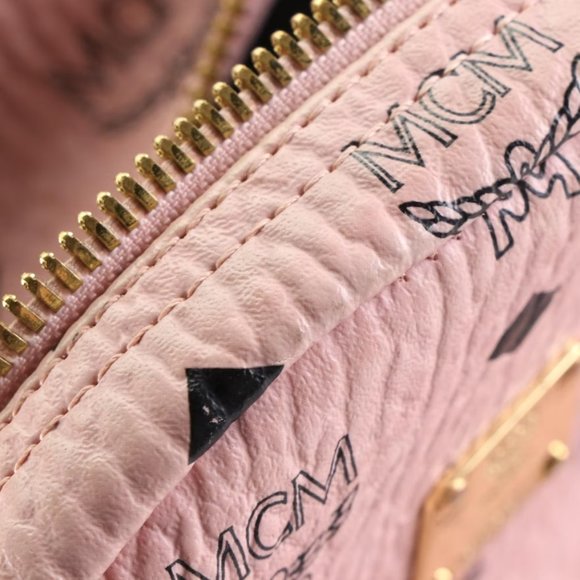 MCM Stark Side Stud Medium Backpack in Pink Visetos Canvas - Picture 4 of 6